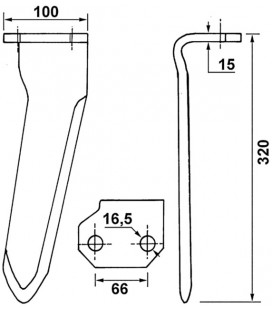 DENT DE HERSE ROTATIVE ADAPTABLE AGROMEC 255041