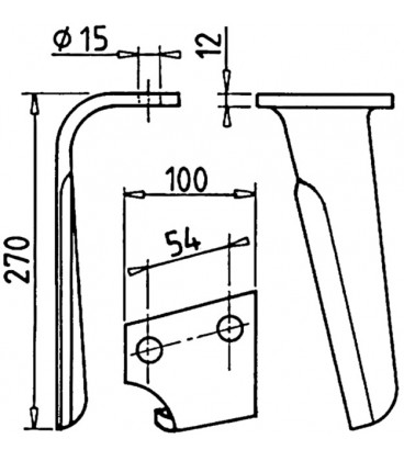 DENT DE HERSE ROTATIVE DROITE OU GAUCHE ADAPTABLE PERUGINI RH152, 320424, 320425