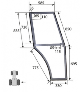 CADRE DE PORTE DROIT ADAPTABLE MASSEY FERGUSON 3478236M92 348235M92