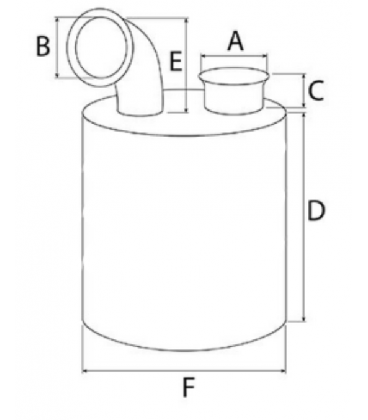 SILENCIEUX D'ECHAPPEMENT ADAPTABLE JOHN DEERE AL116061 AL117925 AL80500