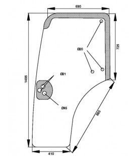 VITRE DE PORTE GAUCHE ADAPTABLE CASE IH NEW HOLLAND STEYR 44910453 5196841