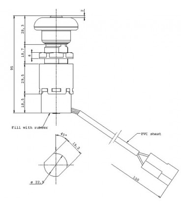 BOUTON POUSSOIR PRISE DE FORCE ADAPTABLE FIAT NEW HOLLAND 82013722 82021810 82027011