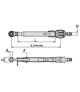 STABILISATEUR RIGIDE COULISSANT 19 MM LG 440-600 27X3