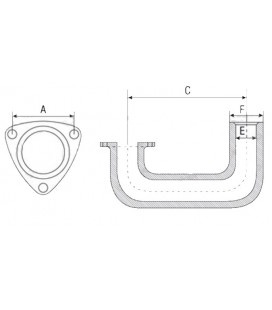 COUDE D'ECHAPPEMENT Ø 54 MM ADAPTABLE MASSEY FERGUSON 828047M1 897914M1