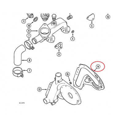 JOINT DE SUPPORT DE POMPE A EAU ADAPTABLE CASE IH 3136766R3