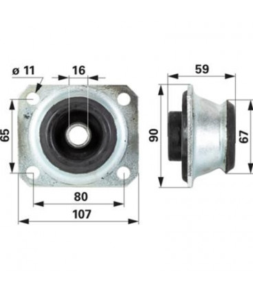 SILENTBLOC DE CABINE ADAPTABLE FENDT 275500200140, 275500200140