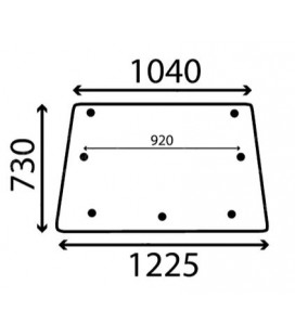 VITRE ARRIERE PLATE 7 TROUS ADAPTABLE LANDINI ET MASSEY FERGUSON 3301909M1 3301909M2