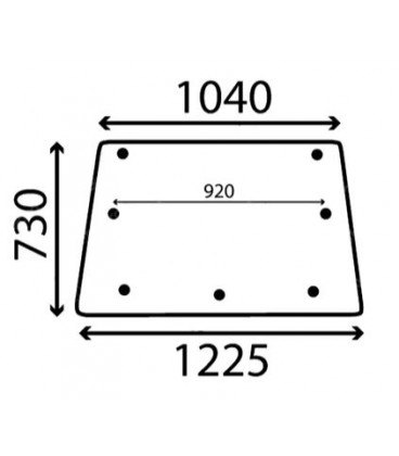 VITRE ARRIERE PLATE 7 TROUS ADAPTABLE LANDINI ET MASSEY FERGUSON 3301909M1 3301909M2