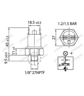 MANOCONTACT BASSE PRESSION HUILE HYDRAULIQUE ADAPTABLE MASSEY FERGUSON 3712668M1 3712668M2 3712668M3 3795286M11