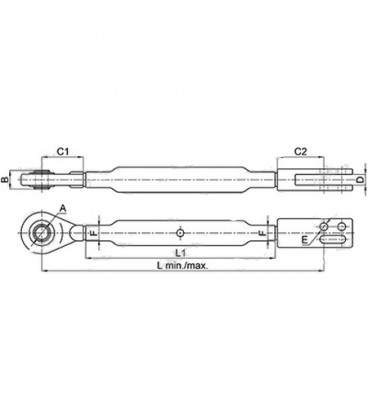 CHANDELLE REGLABLE ADAPTABLE MASSEY FERGUSON 3616223M91 3616223M92 4302125M91 4302125M92