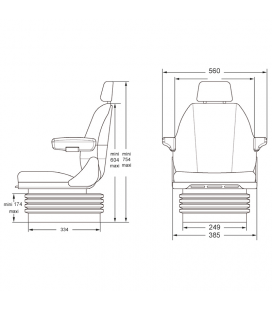 SIEGE PNEUMATIQUE SUSPENSION ETROITE SC74 M97 TISSU