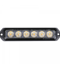 FEU FLASH 6 LED PLAT ORANGE 12/24V