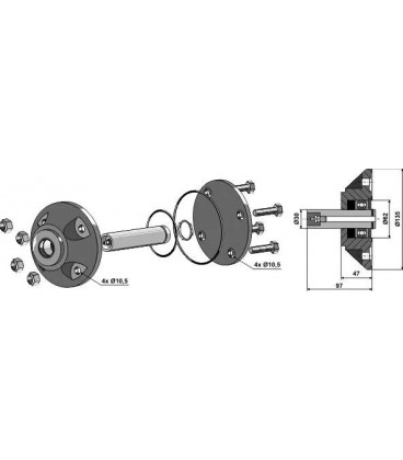 MOYEU DE DECHAUMEUR ADAPTABLE KVERNELAND KK086087R