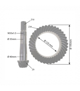 COUPLE CONIQUE DE PONT AVANT ADAPTABLE FIAT FORD NEW HOLLAND 5119221