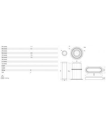 FILTRE A AIR MOTEUR EXTERNE ADAPTABLE MASSEY FERGUSON 3901462M1 3901462M2 ET MOTEURS PERKINS MWM