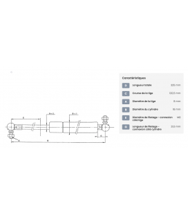 VERIN A GAZ ADAPTABLE NEW HOLLAND 252550A2